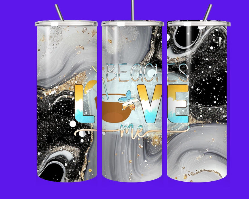 Beaches Love Me tee with summer beach graphic design