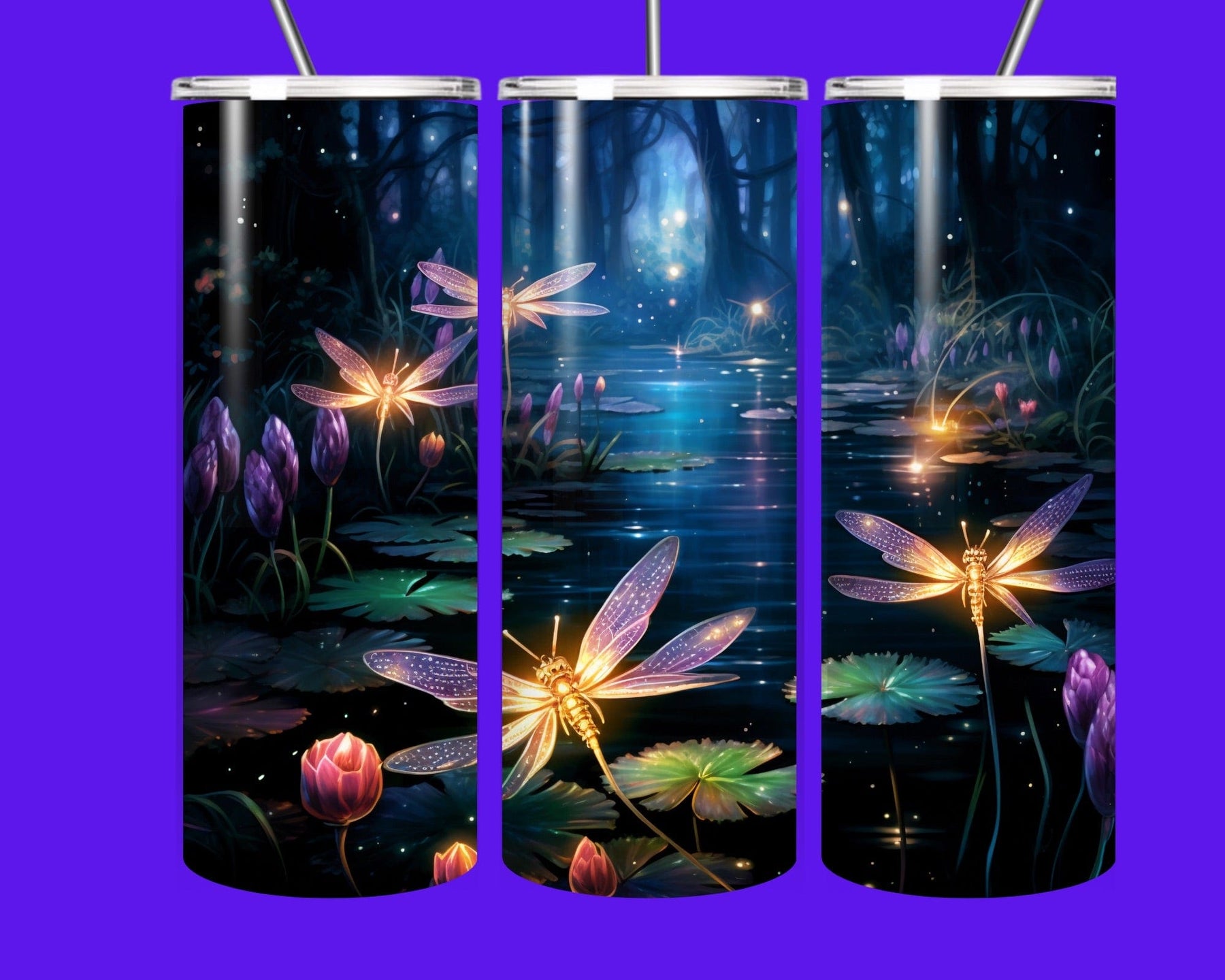 🌙✨ Enchanted Firefly Nightscape Tumbler – 20oz Stainless Steel Magic Sip ✨🌙