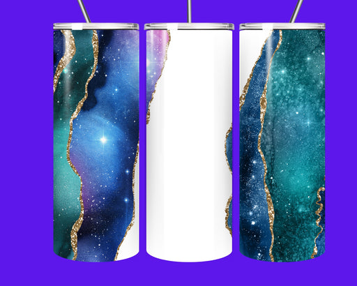 Galaxy Geode 20oz Stainless Steel Tumbler with Straw – Insulated Cosmic Glitter Drinkware
